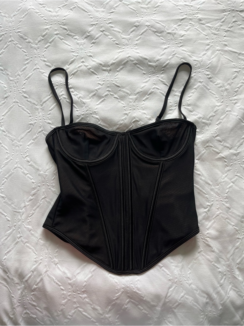 Black Structured Bustier Corset Top